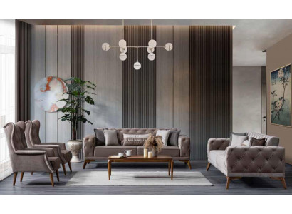 3-Sëtzer Sofa a Gro, Fräizäit gepolstert fir Wunnzëmmer, Bequeemt Sofa Modern NEI