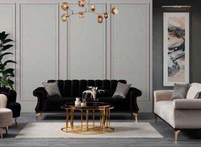 Weich Gepolstert Luxus-Sofa 2-Sëtzer Gemittlecht Wunnzëmmer-Sofa am modernen Stil
