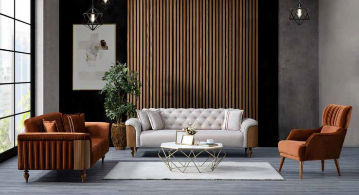 Fauteuil Eenzelstull 1Sëtzer Designer Fauteuil Sëtzbezuch Stoff a bronger FaarfNei