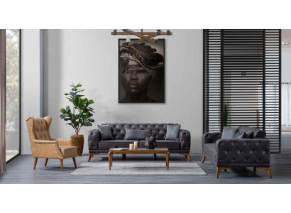 Sëtzgeleeënheet Liederlook Miwwelen Klassesch Sëtzgeleeënheet Chesterfield Faarf Beige Gemittlechen Sëtzgeleeënheet