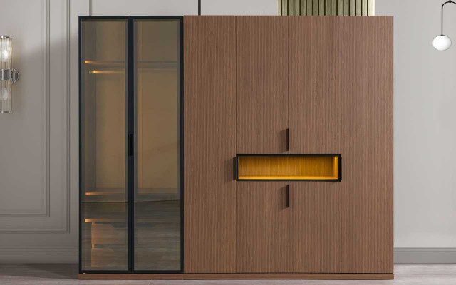 Héichwäertege Kleederschaf Exklusiv Schlofzëmmer Miwwelen LED-Schief