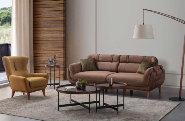 Stilvoll Wunnzëmmer Polstersëtzer Designer Canapéën 3+1 Set