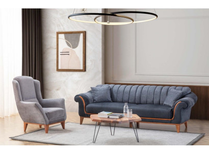 Blo-Gro Wohnzëmmer Sëtzgrupp Stilvollen 3-Sëtzer Luxus Fauteuil 2stéckeg