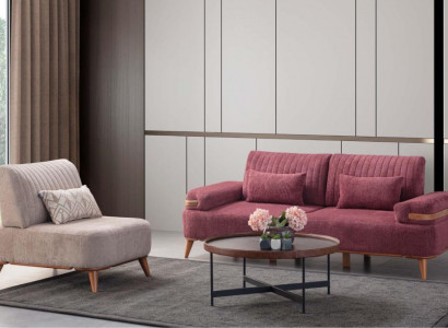 Zweefaarweg Wunnzëmmer Sofagarnitur Designer Miwwelen 3-Sëtzer Edel Fauteuil