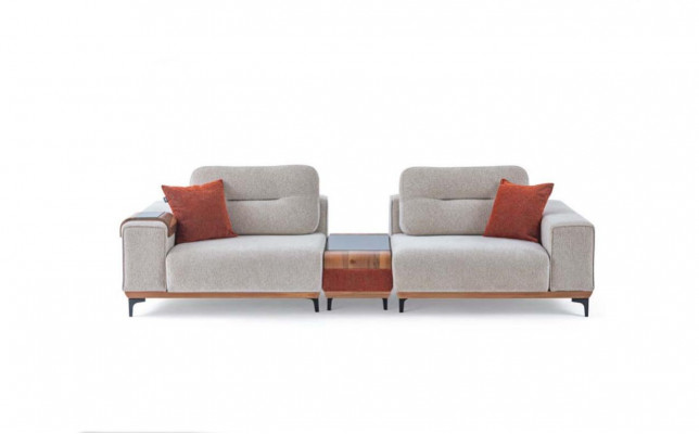 Stylvollen 3-Sëtzer Mat Engem Aleecht Dësch Designer Wunnzëmmer Couchë