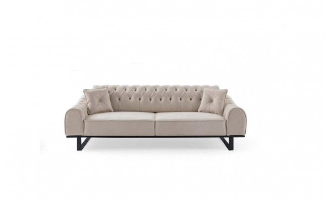 Exklusiv beige 3-Sëtzer Living Zëmmer Sofas Designer Luxus Couchen Nei