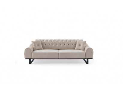 Exklusiv beige 3-Sëtzer Living Zëmmer Sofas Designer Luxus Couchen Nei