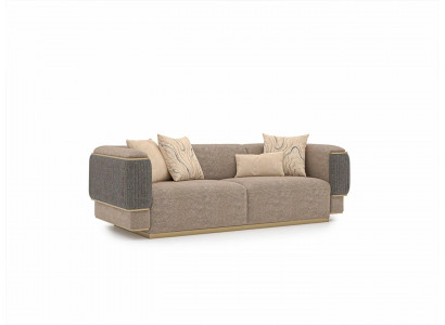 Grouen Dräisëtzer Sofa Luxusdesign Polsterméiwele Modern Wunnzëmmer Sofas Couch