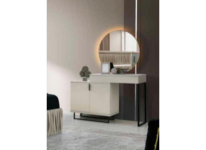 Schminktisch mat Spigel Wäiss Modern Stauraum Schlofzëmmer Friseurdësch