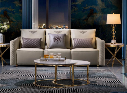Beistell Couch Dësch Ronn Dëscher Ronne Sofa Metall Glas Luxus Designer