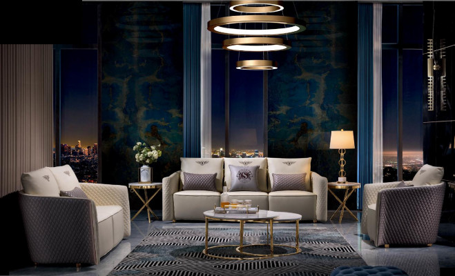 Beistell Couch Dësch Ronn Dëscher Ronne Sofa Metall Glas Luxus Designer