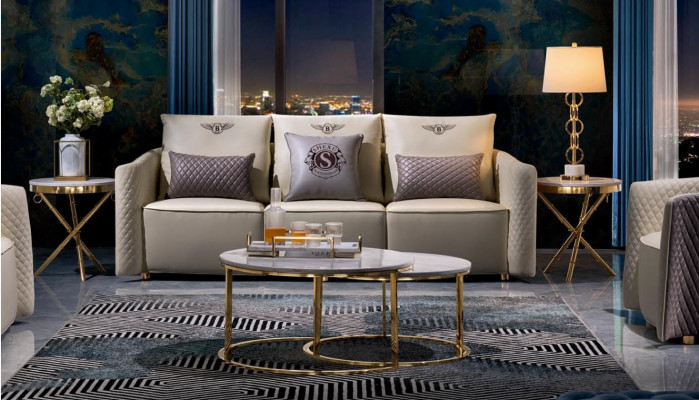 Beistell Couch Dësch Ronn Dëscher Ronne Sofa Metall Glas Luxus Designer