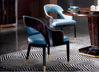 Stull Trohn Sëtz Set Iesszëmmer Designer Holz Modern Stil Eenséitzer