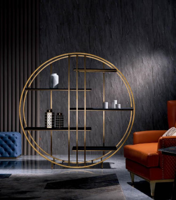 Rond Edelstahl Metall Regal Schaf Bücher Wand Schief Büro Regeler.