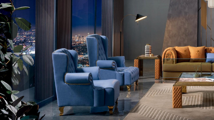 Fotell Club Lounge Designer Fernseh Canapé Still Stull Polster Sëtz Miwwelen
