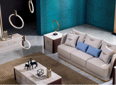 Canapé Dräisëtzer Sofa Stil Modern Polster Sëtz Garnitur Lieder Couches 3 Sëtzer