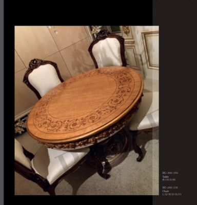 Iessen Dësch Dëscher Ronne Miwwelen Iessen Dësch Luxus Rond Dësch Massivt Holz Italienesch Barock