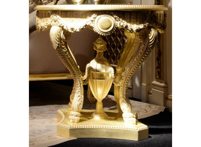 Couchtisch Beistelltisch Holz Wunnzëmmer Dësch Miwwelen aus Italien Vintage Gold