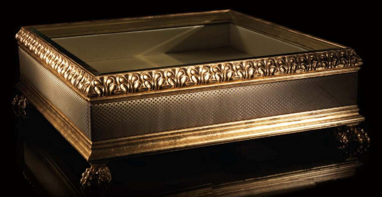 Luxus Kaffisdësch Glas Dësch Massivholz Miwwelen Wunnzëmmer Dëscher Kaffisdëscher Italien