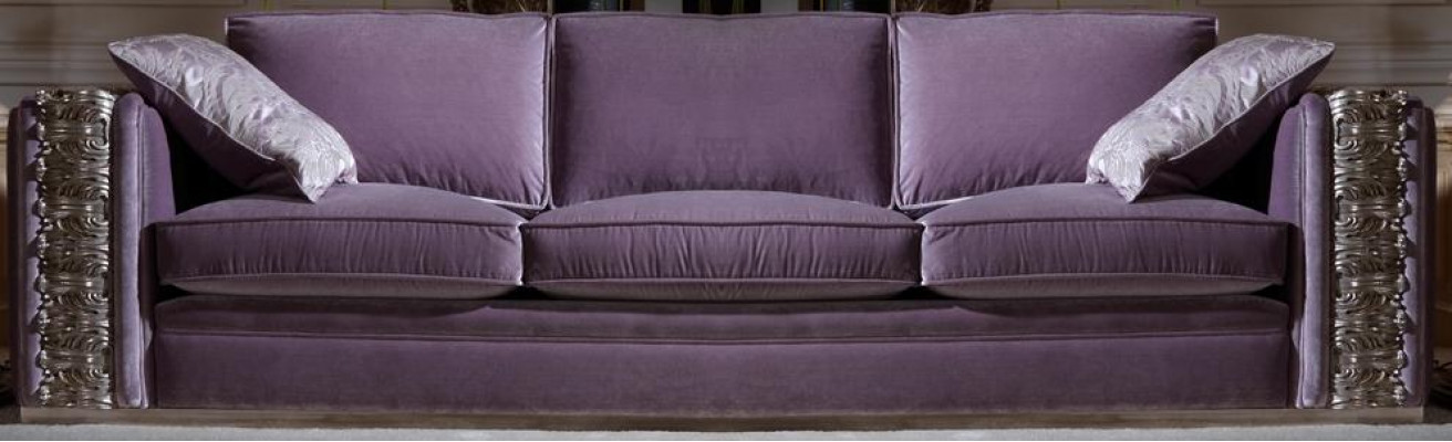 Klassesch Sofa Grouss XXL Couch Sofae Wunnzëmmer Textil Véiersëtzer Italienesch