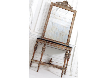 Moublen Stil Barock Konsolendësch Spigel Holz Italienesch Dëscher Konsolen 2tlg.