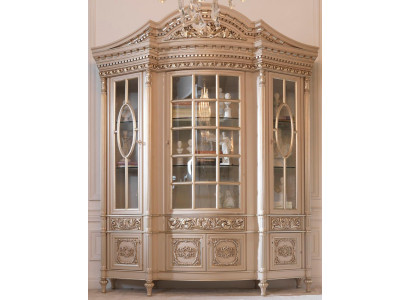 Vitrinen Glas Schaf Echt Holz Anrichte Vitrine Wunnzëmmer Miwwelen Massivt Holz