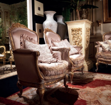 Fotell Leihnfotell Liese Stull Ouerfotell Luxus Sofa Këssen Italienesch Miwwelen