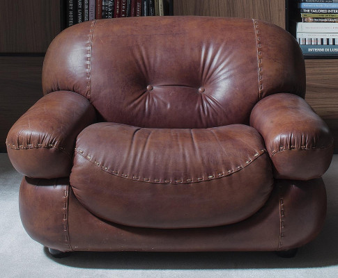 Vintage Lieder Fauteuil Wunnzëmmer Echtlieder Polster Televisioun Italienesch Miwwelen Nei