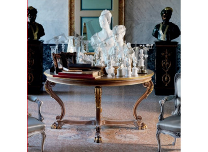 Iessdësch Ronn Wunnzëmmer Dëscher Holz Royal Barock Italienesch Miwwelen Barock