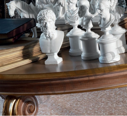 Iessdësch Ronn Wunnzëmmer Dëscher Holz Royal Barock Italienesch Miwwelen Barock