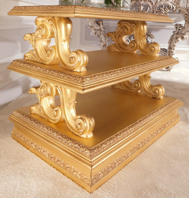 Niewentafel aus massivem Holz Barock Rokoko Salontafel Niewentafelen Klassesch Miwwelen