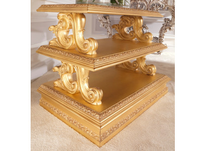 Niewentafel aus massivem Holz Barock Rokoko Salontafel Niewentafelen Klassesch Miwwelen