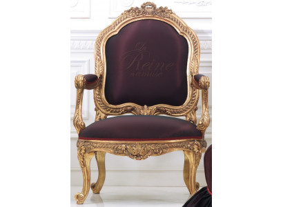 Stull Troun Barock Rokoko Textil 1 Sëtz Sofa Polster Fauteuil Italienesch Miwwelen