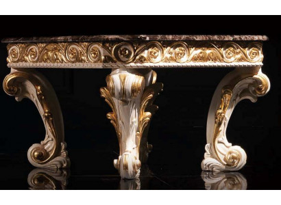 Couchtisch mat Marmor Ronn Dësch antiken Niewendësch Barock Rokoko Italienesch