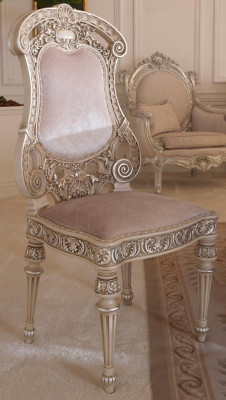 Iesszëmmer Still Holz Luxus Fauteuil Stull Wäiss Wunnzëmmer Italienesch Miwwelen Nei