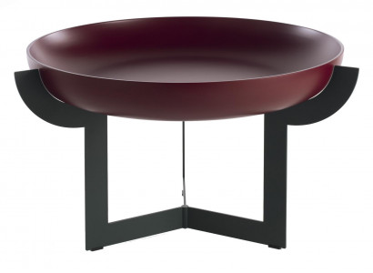 Niewentisch aus Edelstol Dësch Italienesch Miwwelen Couchtisch Stänner Blummen Vase