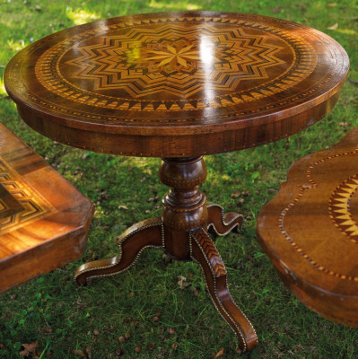 Iessdësch Rond Dësch Iesszëmmer Wunnzëmmer Garnitur Holz Design Dëscher Ronn Nei