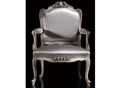 Iesszëmmer Still Luxus Fauteuil Still Holz Sëlwer Troun Barock Wunnzëmmer Miwwelen