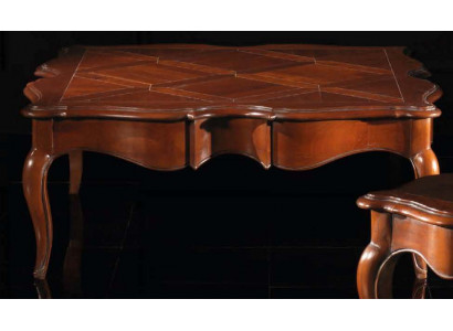 Bäizësch XXL Echt Holz Dësch 112x112cm Miwwelen Italienesch Ariichtung Dëscher