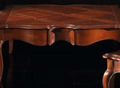 Bäizësch XXL Echt Holz Dësch 112x112cm Miwwelen Italienesch Ariichtung Dëscher