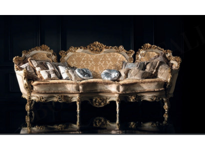 Design Sofa 4er Sëtz Sofas Textil Barock Italien Miwwelen 4 Sëtzer Couch Polster