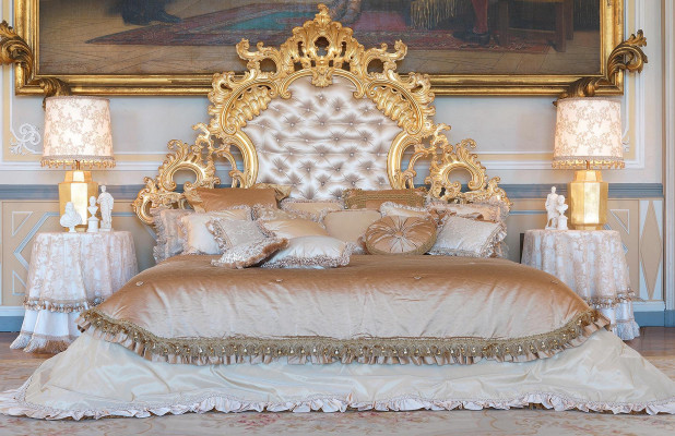 Chesterfield Bett Italienescht Miwwelen Ariichtung Barock Rokoko Gold Lieder Better