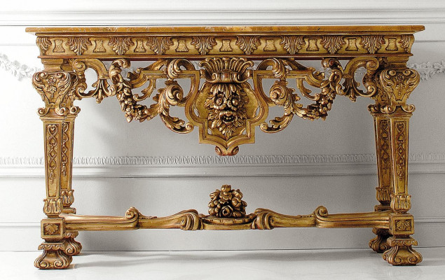 Konsooltisch Miwwel Holz Konsool Italienesch Ariichtung Massivholz Kommode Nei