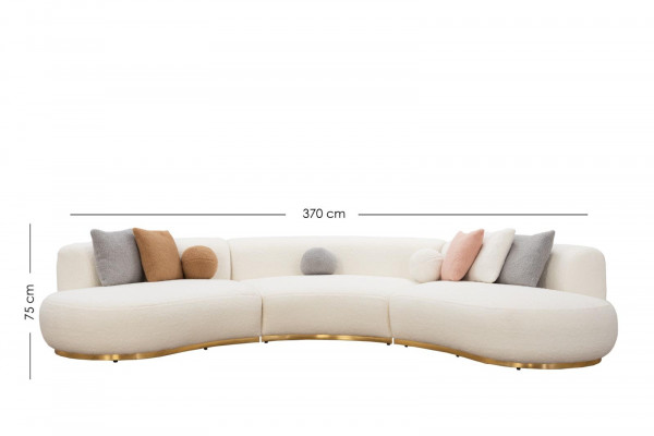 Wunnlandschaft Couch XXL Sofa Grouss Couchen Oval Eckgarnitur Stoffsofa
