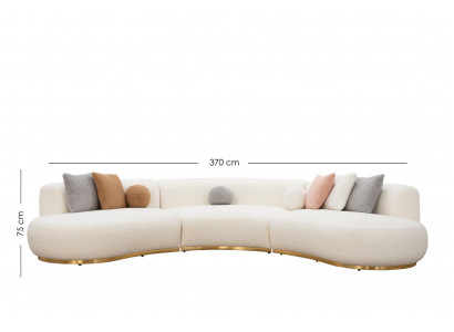 Wunnlandschaft Couch XXL Sofa Grouss Couchen Oval Eckgarnitur Stoffsofa