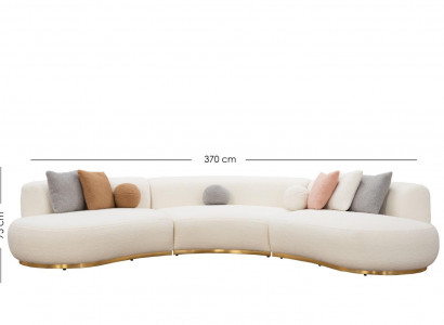 Wunnlandschaft Couch XXL Sofa Grouss Couchen Oval Eckgarnitur Stoffsofa