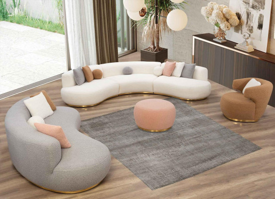Wunnlandschaft Couch XXL Sofa Grouss Couchen Oval Eckgarnitur Stoffsofa