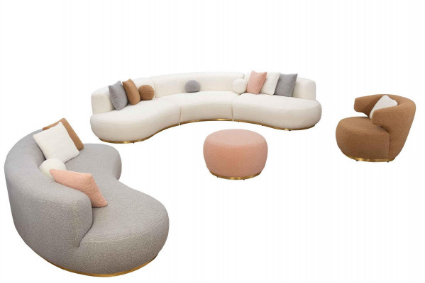 Wunnlandschaft Couch XXL Sofa Grouss Couchen Oval Eckgarnitur Stoffsofa