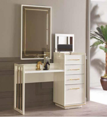 Make-up Dësch mat Spigel Design Luxus Konsol Kommoud Schlofzëmmer