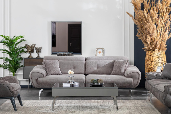Sofagarnitur 3+3+1 Plaz Couchtisch Miwwelen Luxus Design Chesterfield Wunnzëmmer